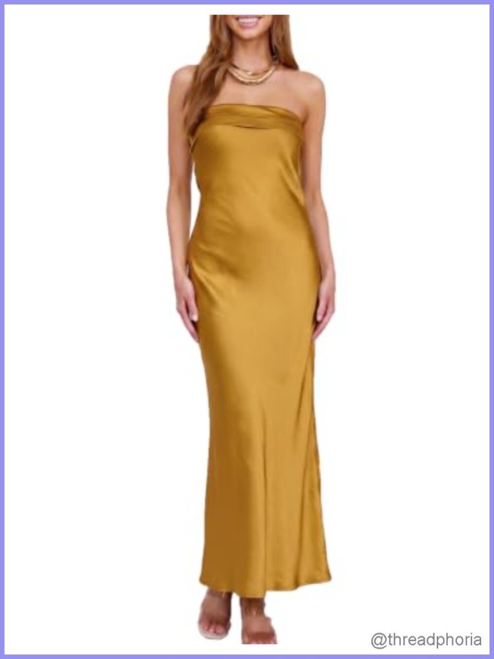 Satin Strapless Backless Maxi Dress Wedding Guest Formal